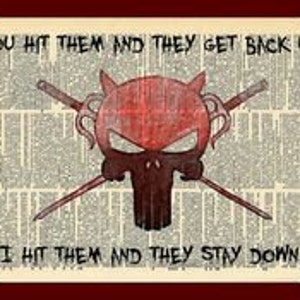 Buy 2 Get 1 Free Mix & Match You Hit Them They Get Back Up Punisher Quote Daredevil Fan Art