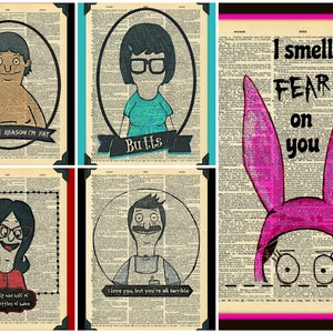 Bob&#39;s Burgers Family Set of 5 Prints  Fan Art