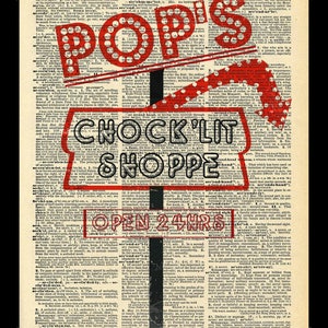 Buy 2 Get 1 Free Pop&#39;s Chock&#39;lit Shoppe Sign Riverdale Dictionary Fan Art