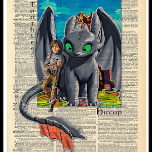 Buy 2 Get 1 Free Mix & Match Toothless And Hiccup How To Train Your Dragon Fan Art