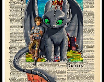 Buy 2 Get 1 Free Mix & Match Toothless And Hiccup How To Train Your Dragon Fan Art