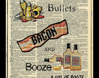 Buy 2 Get 1 Free Mix & Match Bullets Bacon Booze Dean Winchester Supernatural Fan Art