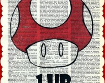 Buy 2 Get 1 Free Mix & Match 1 UP Mushroom Super Mario Brothers Video Game Fan Art
