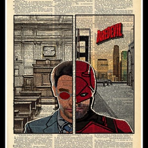 Buy 2 Get 1 Free Mix & Match The Devil Of Hell&#39;s Kitchen Daredevil Matt Murdock Dictionary Fan Art