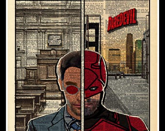 Buy 2 Get 1 Free Mix & Match The Devil Of Hell's Kitchen Daredevil Matt Murdock Dictionary Fan Art