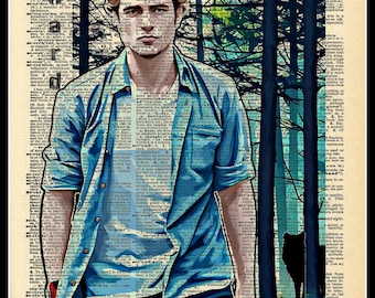 Buy 2 Get 1 Free Mix & Match Edward Cullen Twilight Vintage Dictionary Fan Art