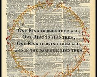 Buy 2 Get 1 Free Mix & Match One Ring To Rule Them All  Lord of The Rings Fan Art
