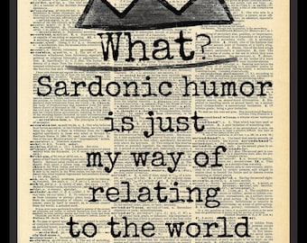 Buy 2 Get 1 Free Sardonic Humor Jughead Jones Quote Riverdale Dictionary Fan Art