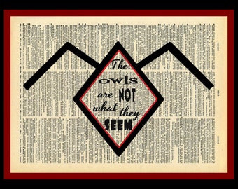 Buy 2 Get 1 Free Mix & Match These Owls Are Not What They Seem Twin Peaks Dictionary Art