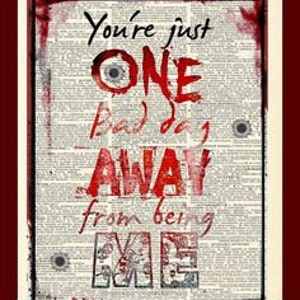 Buy 2 Get 1 Free Mix & Match One Bad Day Away Punisher Quote Daredevil Fan Art