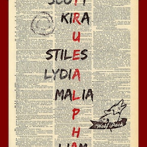 Buy 2 Get 1 Free Mix & Match True Alpha Teen Wolf Dictionary Fan Art