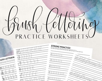 Modern Calligraphy Workbook + Practice Worksheets | Beginner to Intermediate Brush Lettering PDF | Learn Hand Lettering Step-by-Step