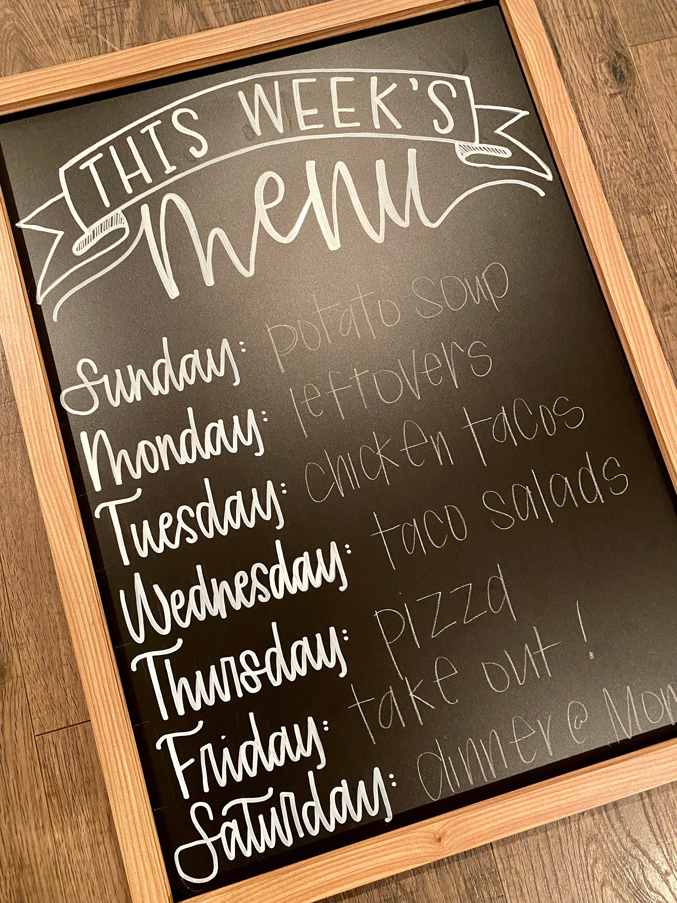 Kitchen Chalkboard Dinner Menu Chalkboard Reusable Etsy