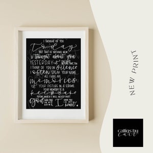 Ich habe heute an Dich gedacht | DIGITALER DOWNLOAD zum Ausdrucken | Beileid Geschenk für Verlust | Erinnerungs-Gedicht-Druck | In liebevoller Erinnerung | Trauer Geschenk für Verlust