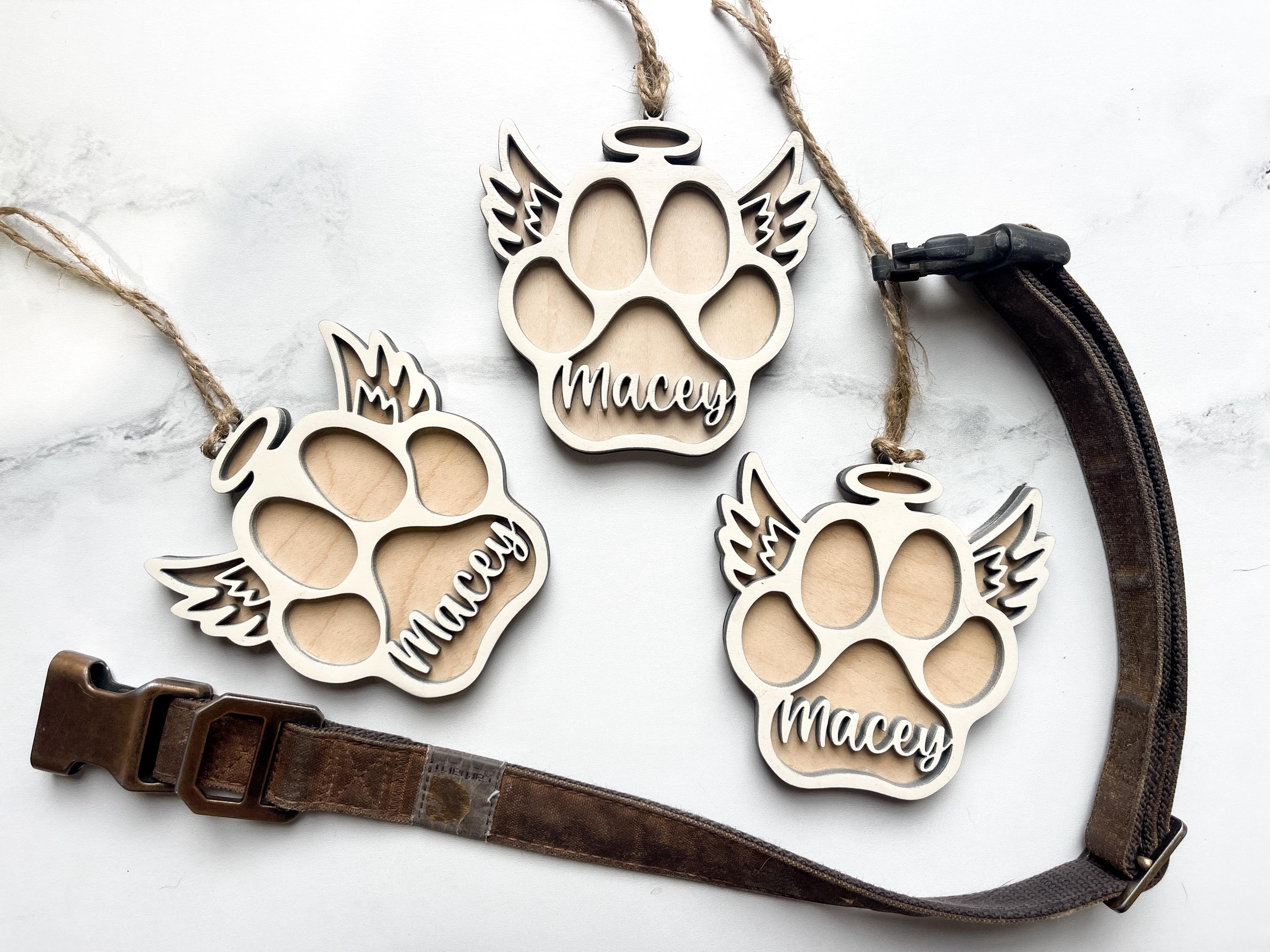 Personalized Pet Paw Print Christmas Ornament, Dog Memorial Gift - Etsy