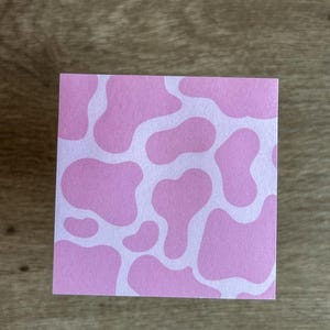 Pink cow sticky notes| sticky notes pad|cow stationery|cow note pad| cute memo pad|Animal lover birthday gift ideas|  gifts