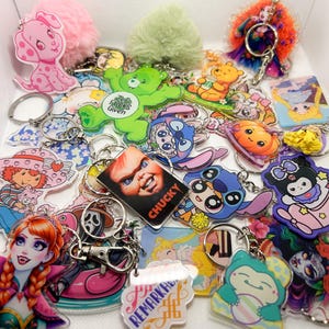 Acrylic Keychain Blind Bag| Anime keychain|kawaii animals keychain|Random mix keychains|Mystery Bags |Keychain mystery|various sizes image 2
