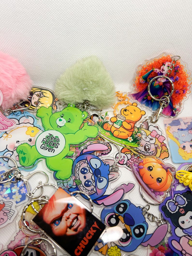 Acrylic Keychain Blind Bag| Anime keychain|kawaii animals keychain|Random mix keychains|Mystery Bags |Keychain mystery|various sizes image 5
