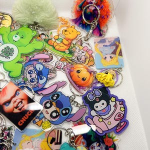 Acrylic Keychain Blind Bag| Anime keychain|kawaii animals keychain|Random mix keychains|Mystery Bags |Keychain mystery|various sizes image 3