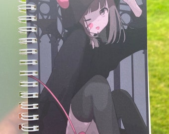 A6 Lined Mini Notebook |Anime girl notebook|Manga girl notebook|Halloween notebook
