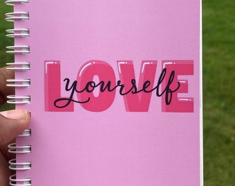 A6 Lined Mini Notebook |love yourself notebook|self love notebook|journal