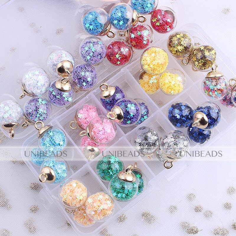 19 colours 10pcs Crystal Glass Ball Charms Pendant with Etsy
