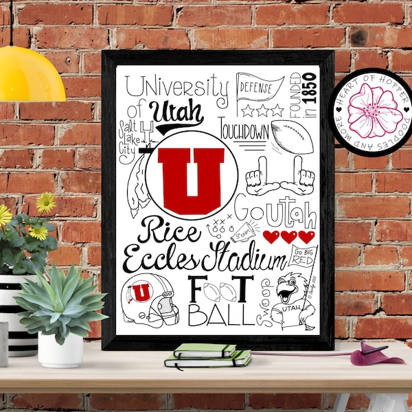 University of Utah Football | U of U printable | Utah Football Team | University of Utah Instant download | U of U digital print