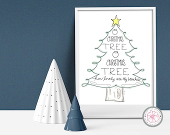 O Christmas Tree Carol Print | Holiday Wall Art (PDF)