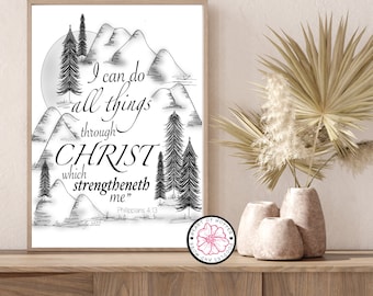 I can do all things through Christ which strengtheneth me | Philippians 4:13 | Bible Verse | PDF and SVG file | LDS Youth Theme 2023