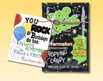 LDS Primary Birthday Tag Printable | Birthday’s Rock and So Do You | Digital Download