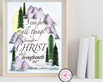 Bible Verse | I can do all things through Christ which strengtheneth me | LDS Youth theme 2023  Philippians 4:13 | PDF and SVG files