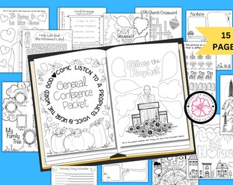 General Conference Printable Activity Packet | LDS Primary Kids, Youth | LDS Coloring Pages | Great for the Whole Family