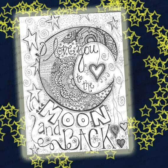 I Love You To The Moon And Back Instant Download Hand Etsy I Love You To The Moon And Back Instant Download Hand Etsy