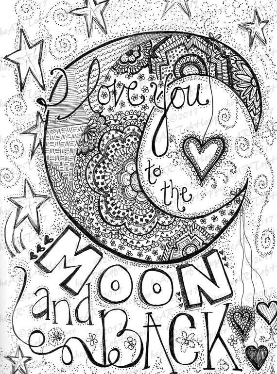 I Love You To The Moon And Back Instant Download Hand Etsy I Love You To The Moon And Back Instant Download Hand Etsy