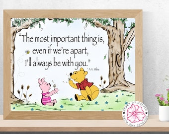 Winnie the Pooh Friendship Quote Print: A.A. Milne (Digital Download)