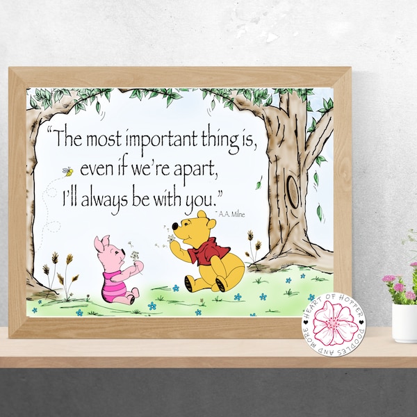 Winnie the Pooh Friendship Quote Print: A.A. Milne (Digital Download)