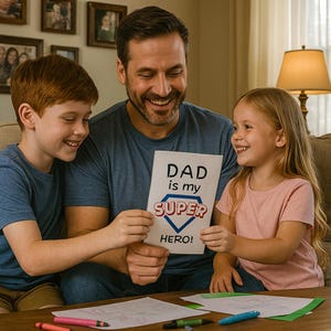 Druckbares Heft für Kinder als Geschenk für Papa zum Geburtstag – Superhelden-Ausfüllgeschenk – Bonus druckbare Top 20 der besten Papa-Witze!