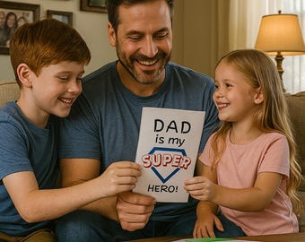 Superhero Dad Fill-in-the-Blank Booklet: Printable Birthday Gift (Digital Download)