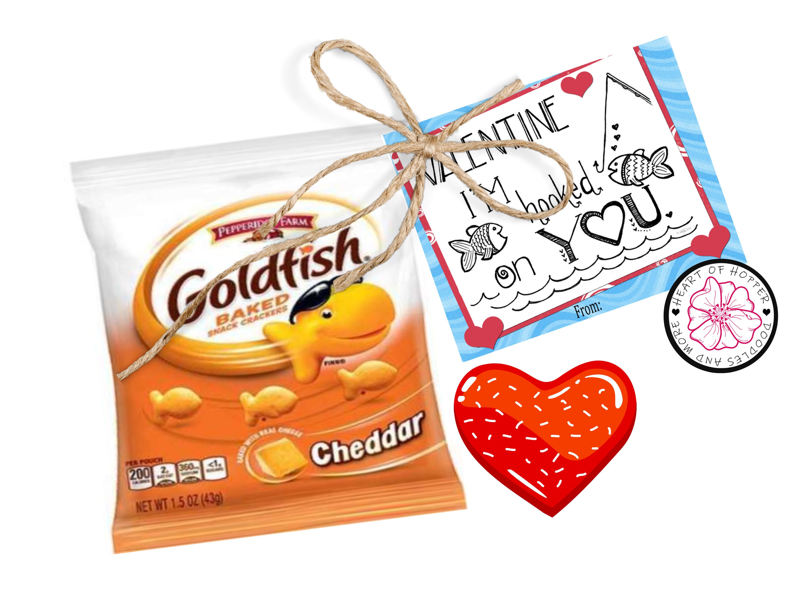 Fish Themed Valentine Cards Set of 4 an Ofishally Fun Valentine