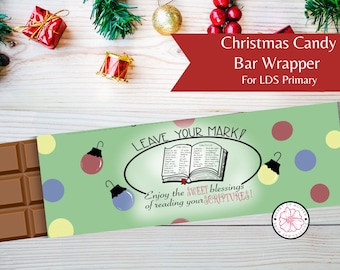 Candy Bar Wrapper | Christmas LDS Primary Gift | Chocolate Bar Wrapper | Christmas Gift
