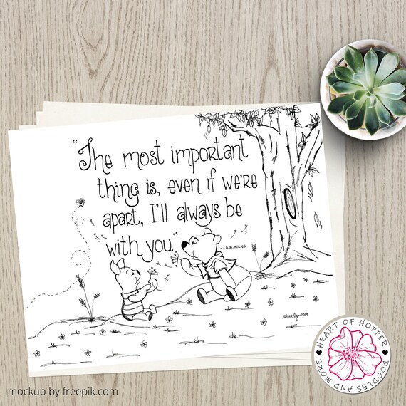 Winnie The Pooh A A Milne Quote The Most Important Thing Etsy