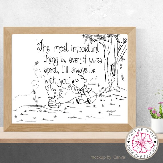 Winnie The Pooh A A Milne Quote The Most Important Thing Etsy