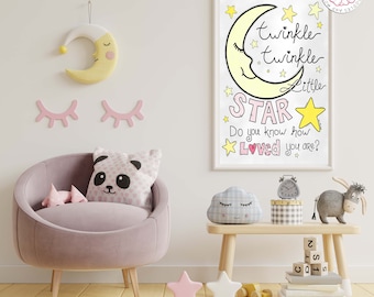 Twinkle little star - do you know how loved you are? Perfect quote for the nursery, great for a baby shower gift, or new baby.