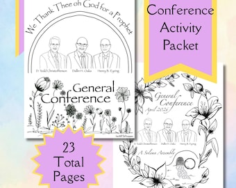 April 2026 LDS General Conference Activity Packet | 23 Page Printable Including Games, Coloring, Note Taking and Bonus Pages