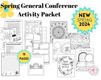 Spring 2024 General Conference Printable Activity Packet | Primary Kids, Youth & Adults | Note Taking | LDS Coloring and Activity Pages