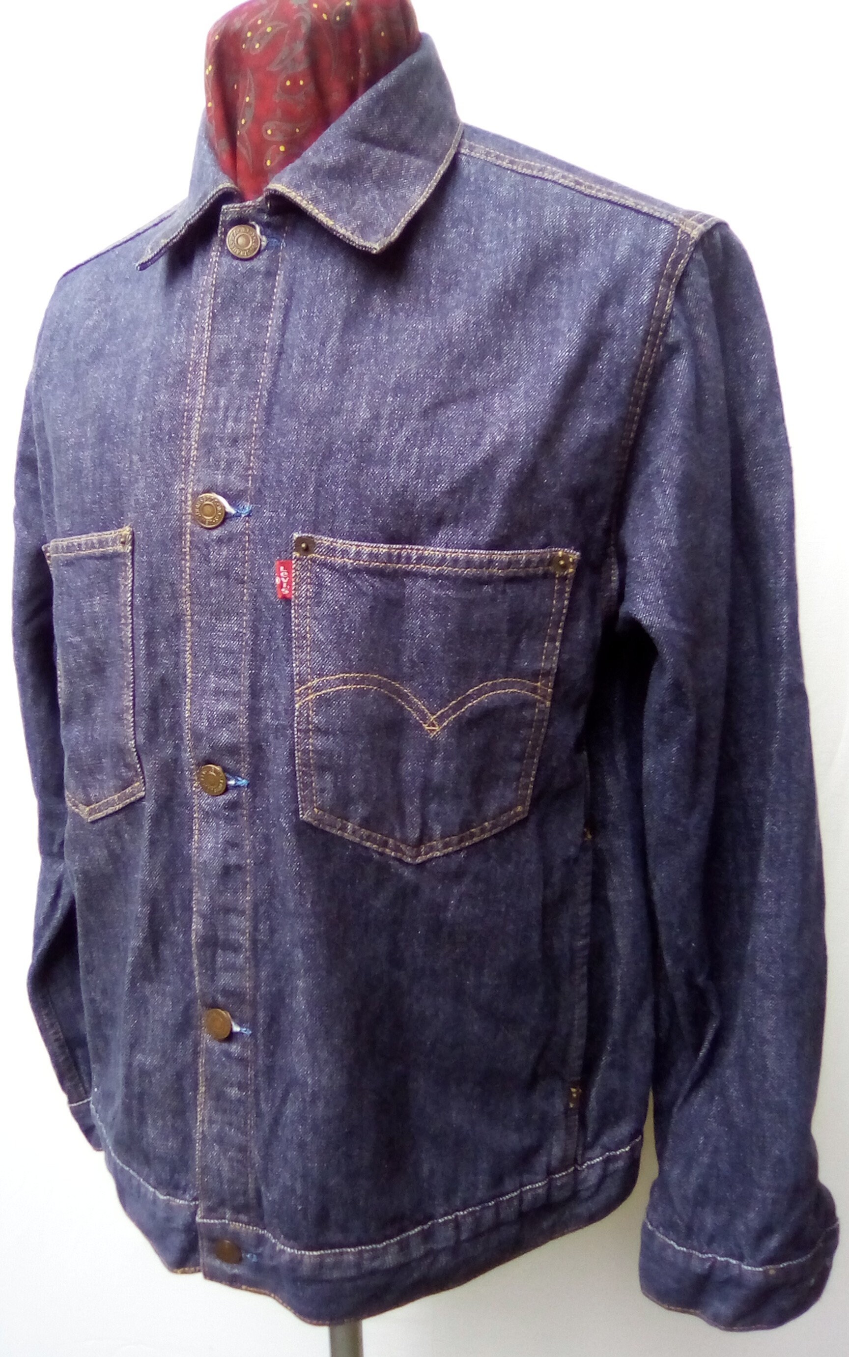 90'S Levi's 70503-0211 Denim Jacket, Men's Size XL, Vintage cotton blue type Vintage Second Hand