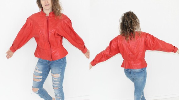 short red leather jacket