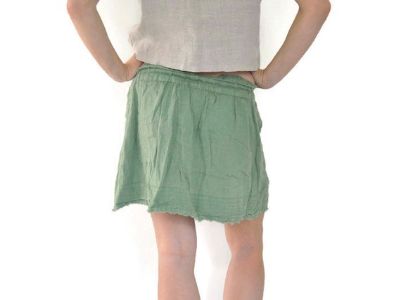 mid length linen skirts