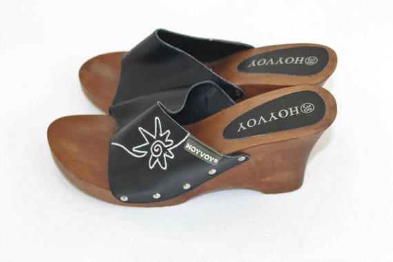 open toe clog wedge