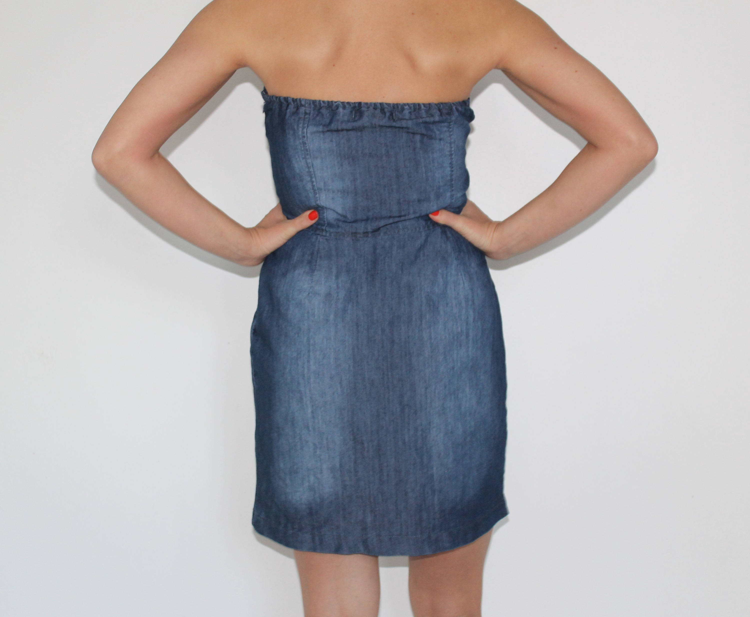 Denim Blue Denim Strapless Bustier Sexy Mini Dress Small Denim - Etsy